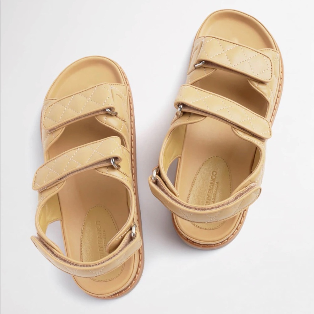 Tony Bianco Beige Quilted Sandals - Picture 2 of 13